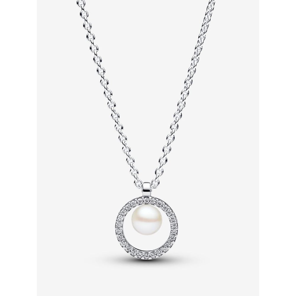 Pandora Silver Treated Freshwater Cultured Pearl & Pave Collier Necklace - MococoPandora393165C01-455700303110783Necklace