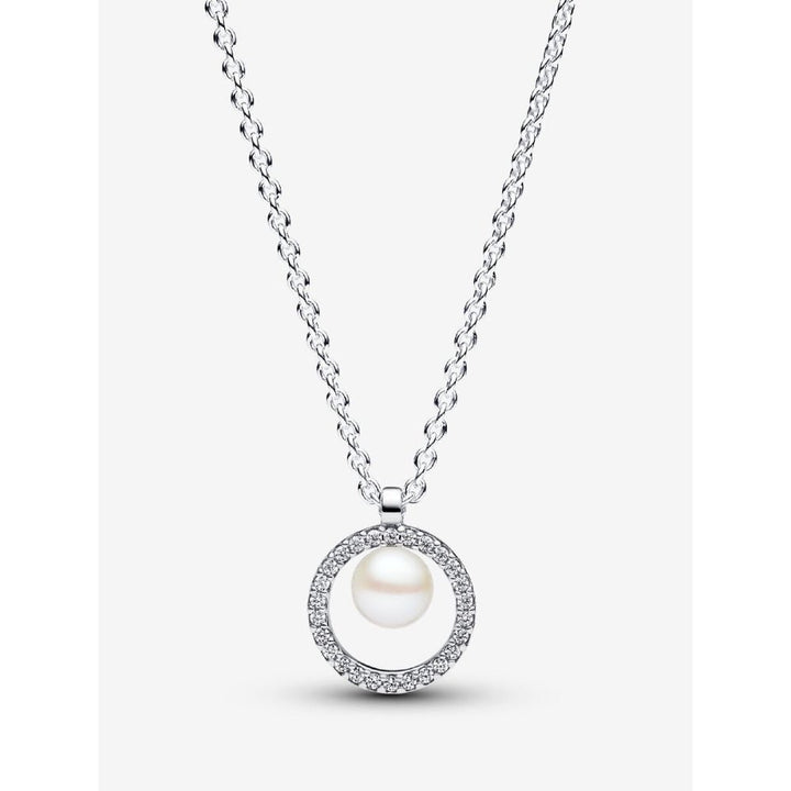 Pandora Silver Treated Freshwater Cultured Pearl & Pave Collier Necklace - MococoPandora393165C01-455700303110783Necklace