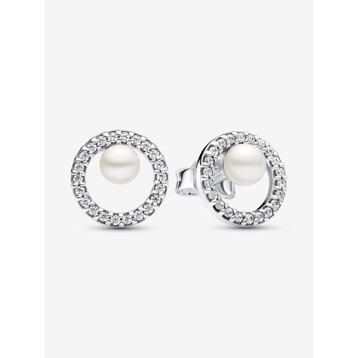 Pandora Silver Treated Freshwater Cultured Pearl & Pave Halo Stud Earrings - MococoPandora293154C015700303111759Earrings