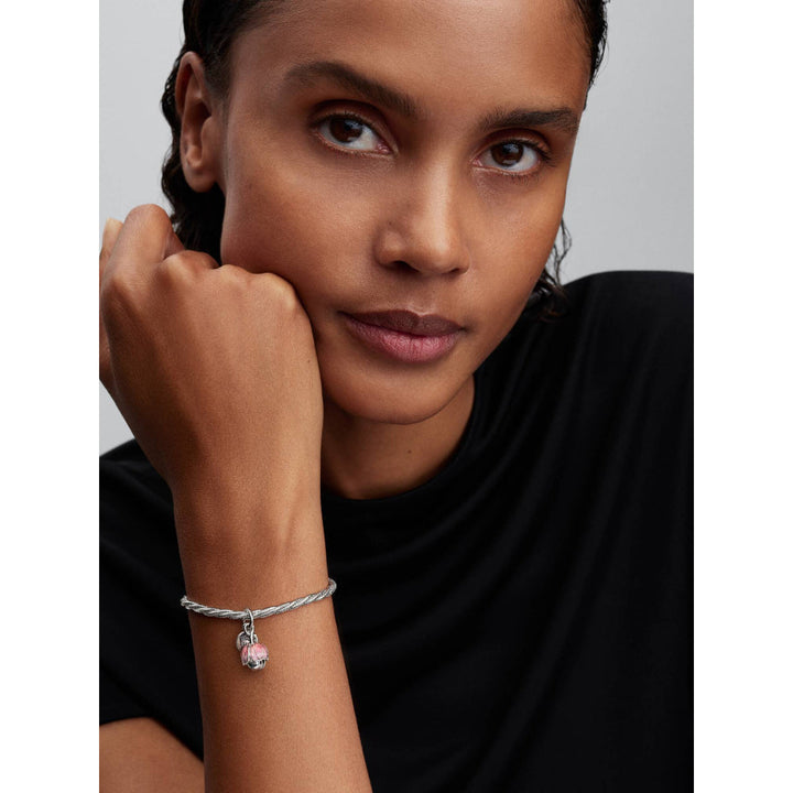 Pandora Silver Two-Tone Blooming Flower Dangle Charm Image 3