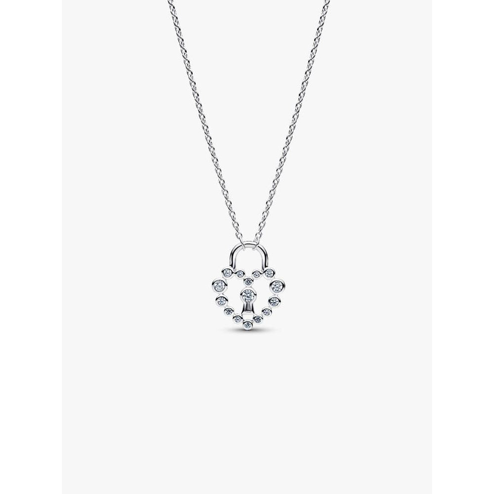 Pandora Sparkling Heart Padlock Pendant Necklace Image 1