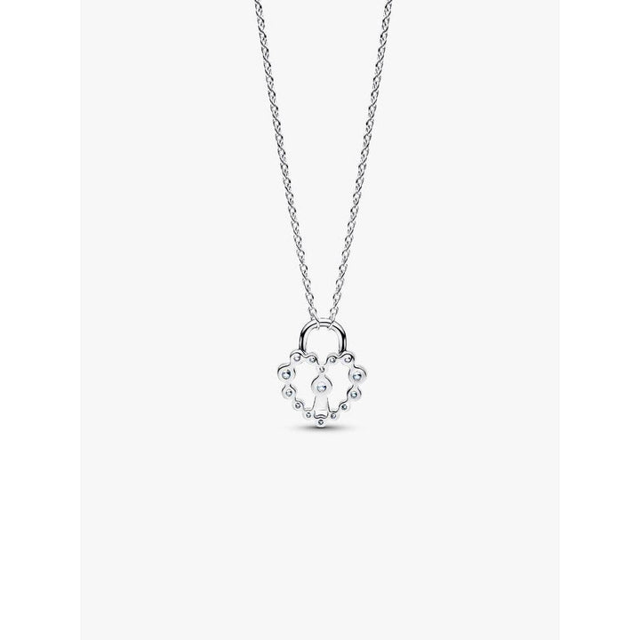 Pandora Sparkling Heart Padlock Pendant Necklace Image 4