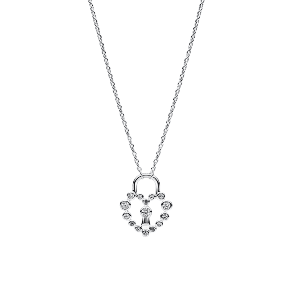Pandora Sparkling Heart Padlock Pendant Necklace - MococoPandora394416C01-50Necklaces