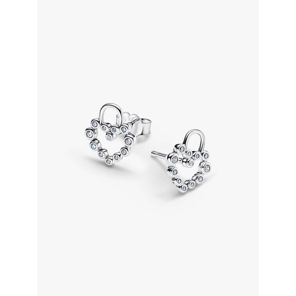 Pandora Sparkling Heart Padlock Stud Earrings - MococoPandora294419C01Earrings