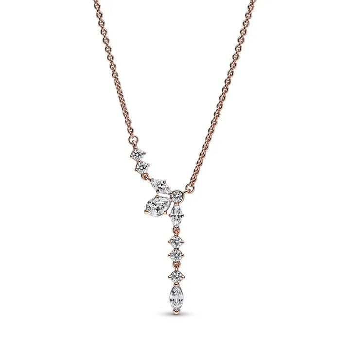 Pandora Rose Gold Sparkling Herbarium Cluster Drop Necklace