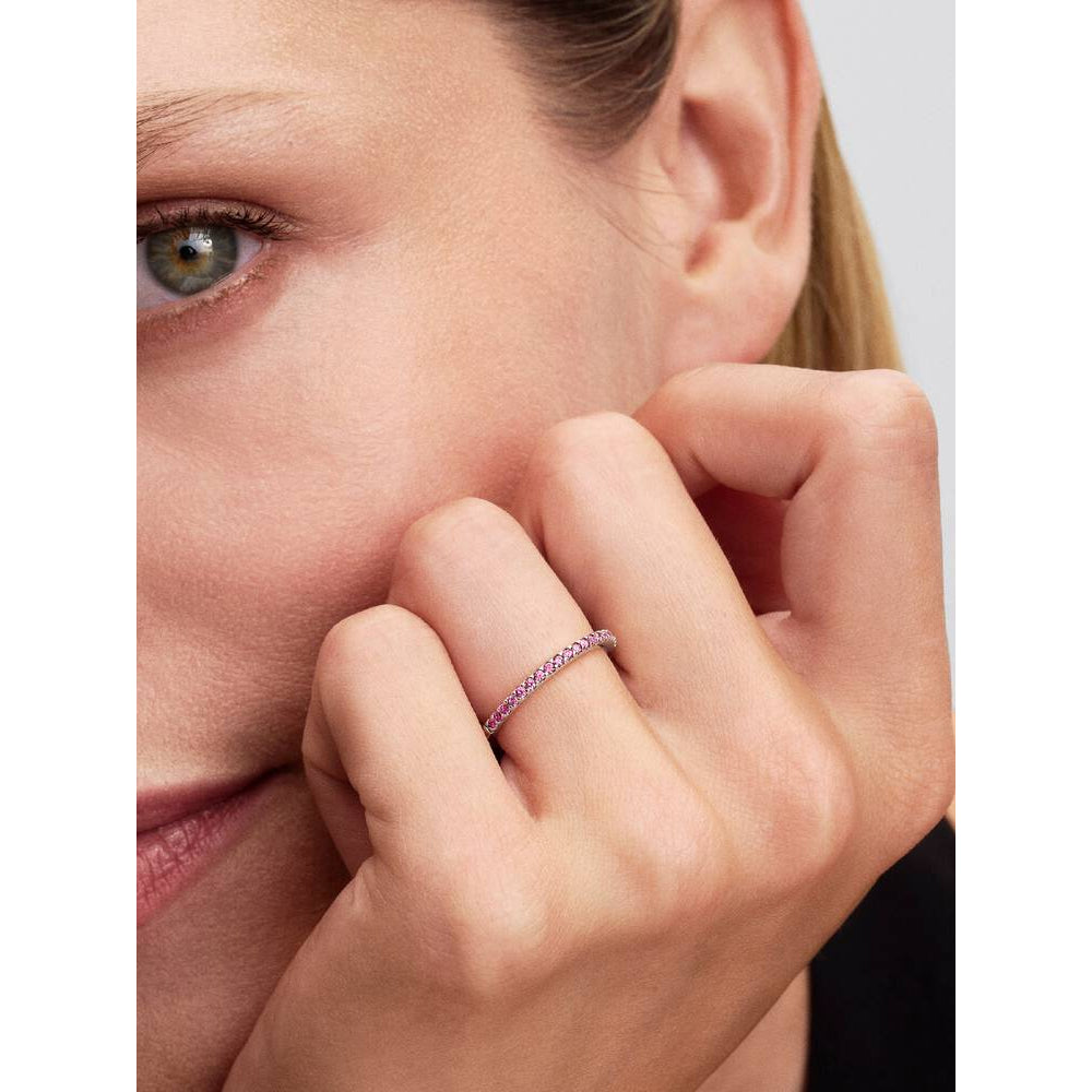 Pandora Sparkling Pink Band Ring 2