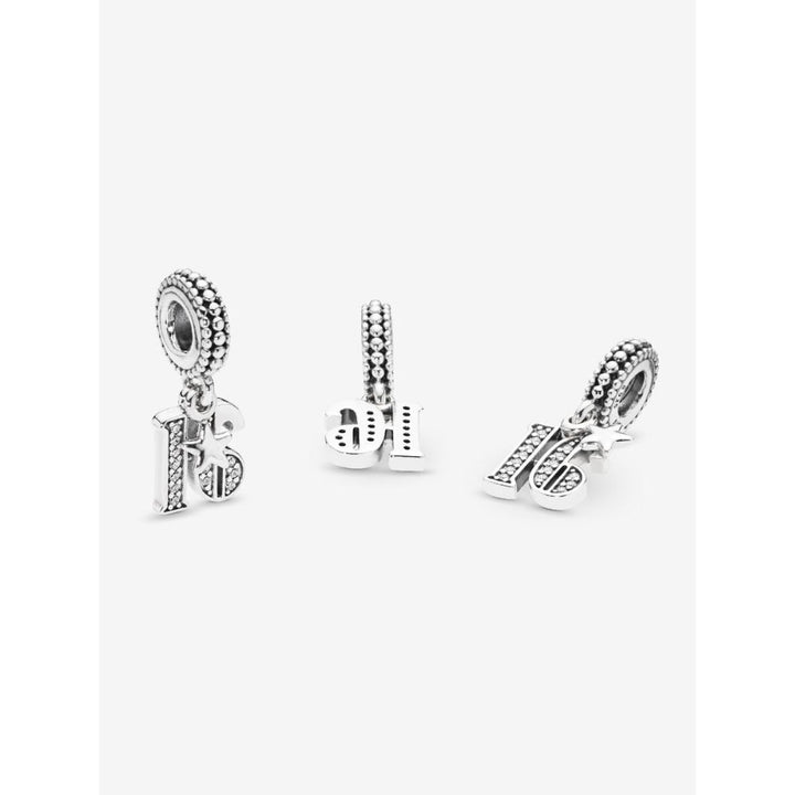 Pandora Sterling Silver 16th Celebration Dangle Charm Image 4