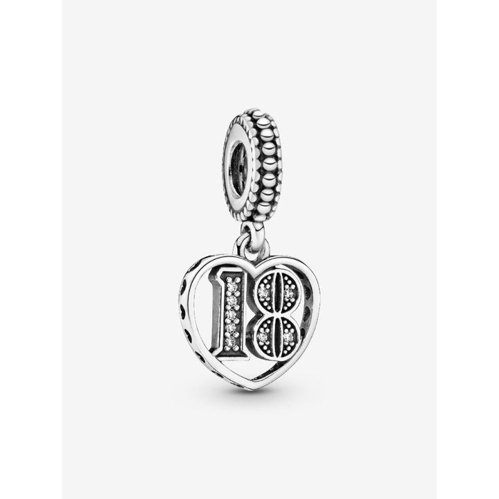 Pandora Sterling Silver 18th Celebration Dangle Charm Image 1