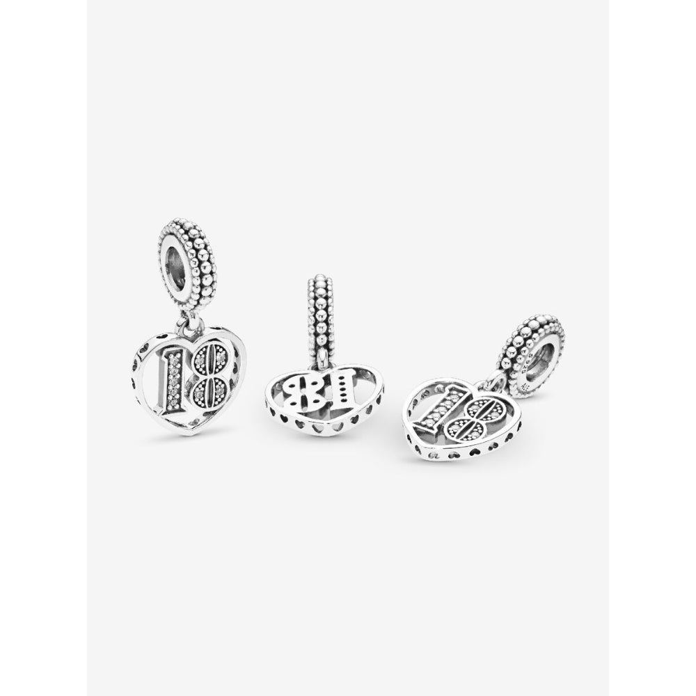 Pandora Sterling Silver 18th Celebration Dangle Charm Image 4