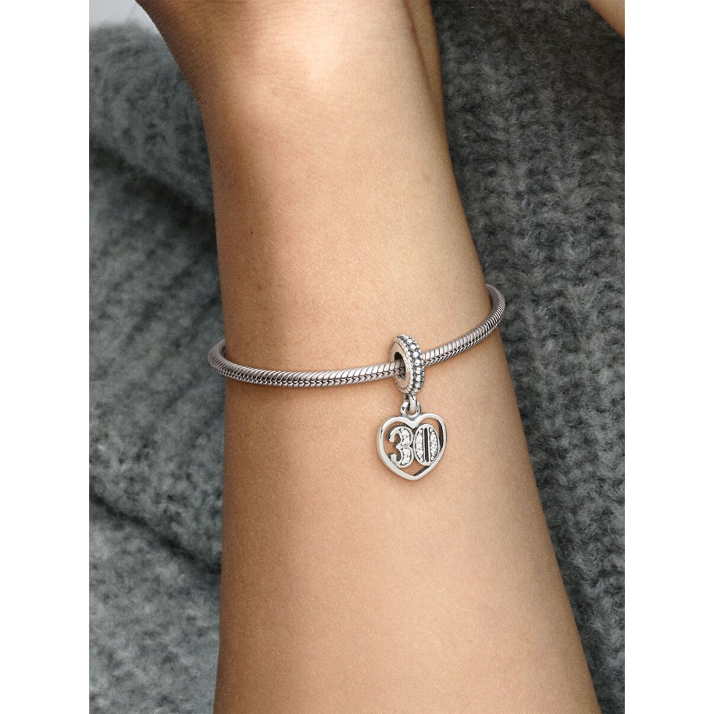 Pandora Sterling Silver 30th Celebration Dangle Charm Image 2