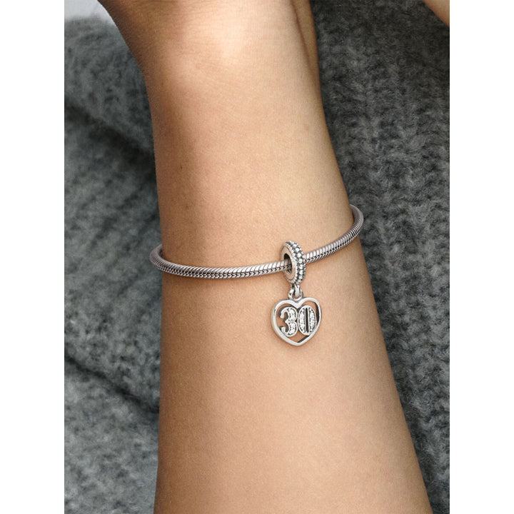 Pandora Sterling Silver 30th Celebration Dangle Charm Image 2