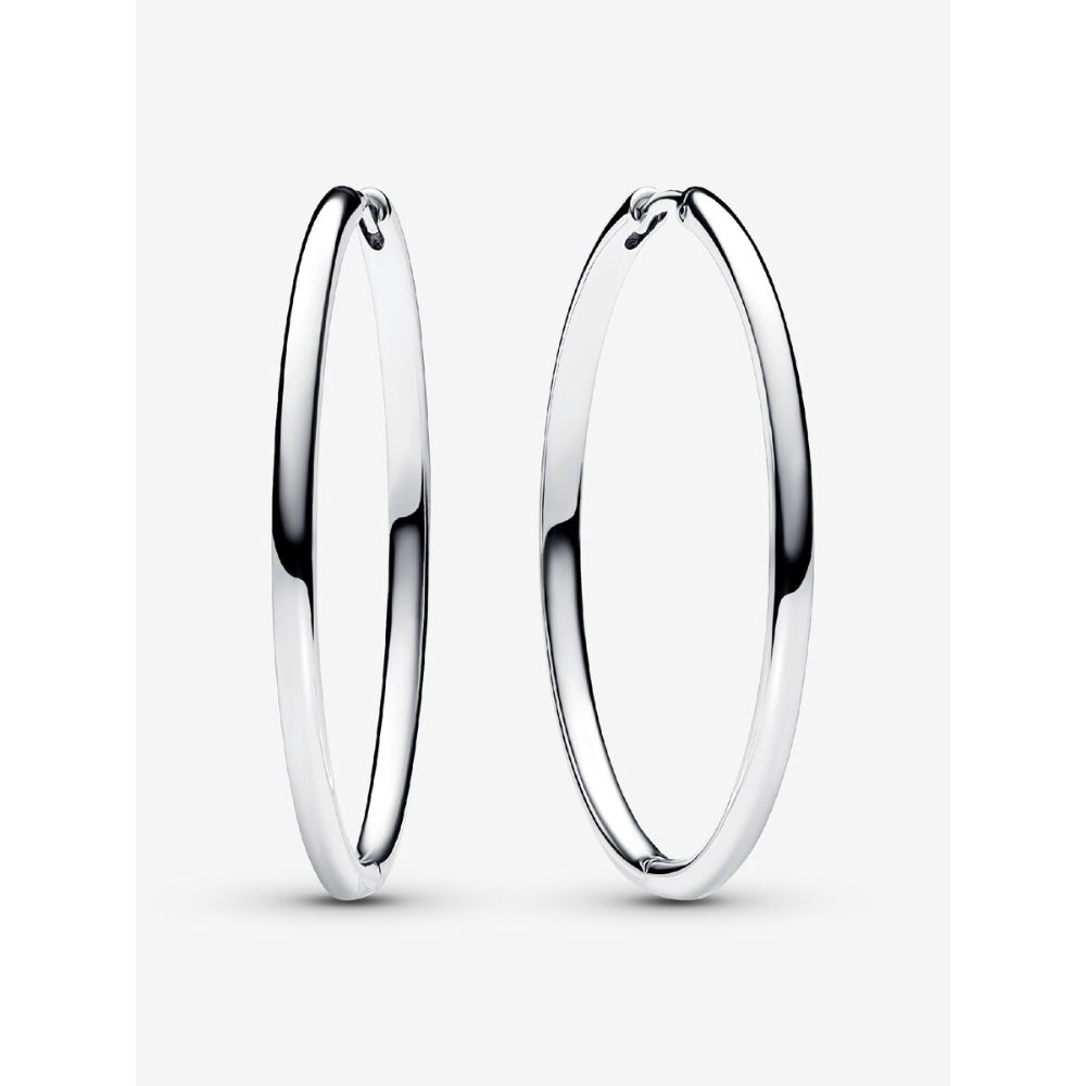 Pandora Sterling Silver 40 Mm Charm Hoop Earrings Image 1