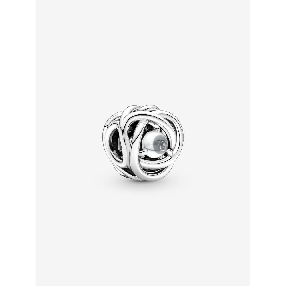 Pandora Sterling Silver April Birthstone Eternity Circle Charm Image 1