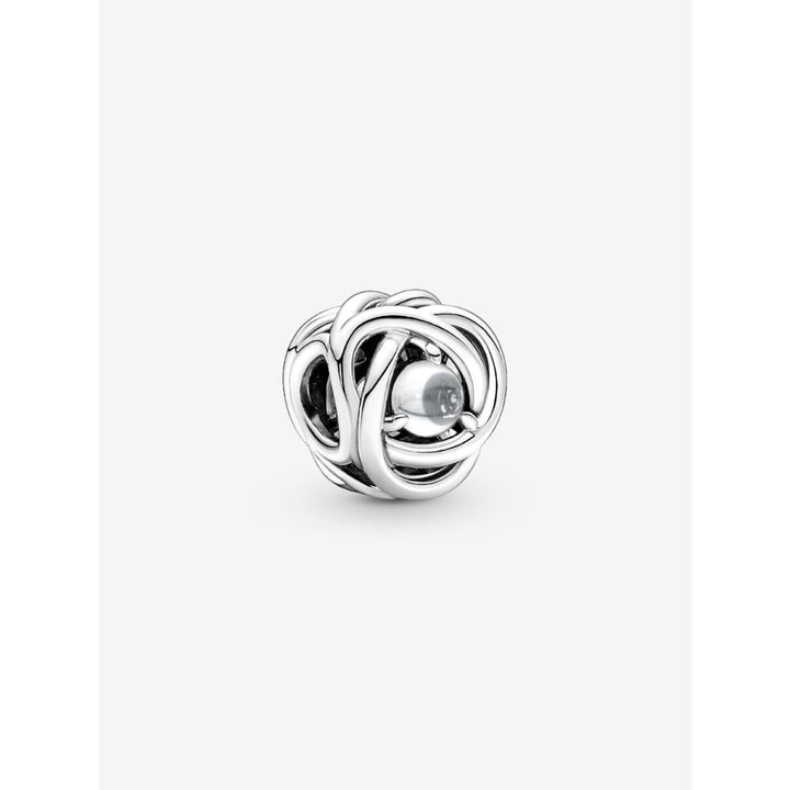 Pandora Sterling Silver April Birthstone Eternity Circle Charm Image 1