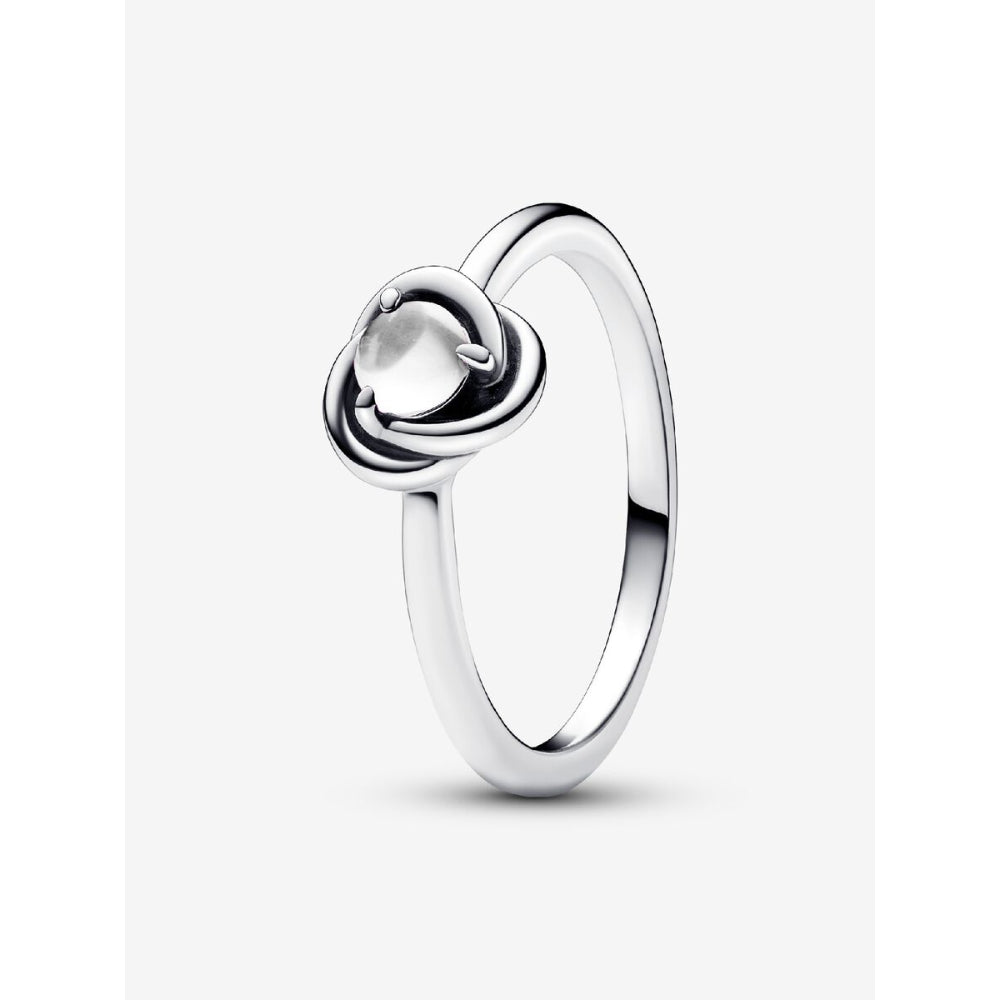 Pandora Sterling Silver April Birthstone Eternity Circle Ring Image 1
