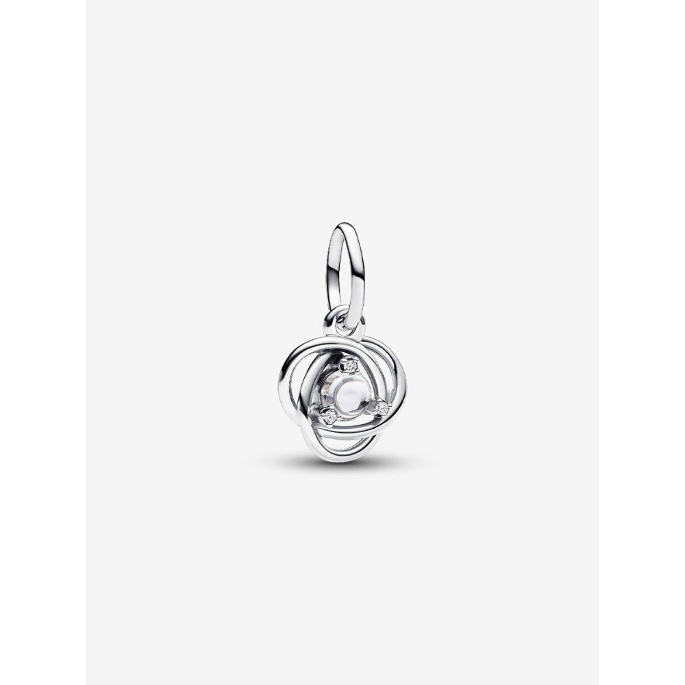 Pandora Sterling Silver April Eternity Circle Dangle Charm Image 1