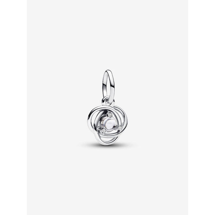 Pandora Sterling Silver April Eternity Circle Dangle Charm Image 1