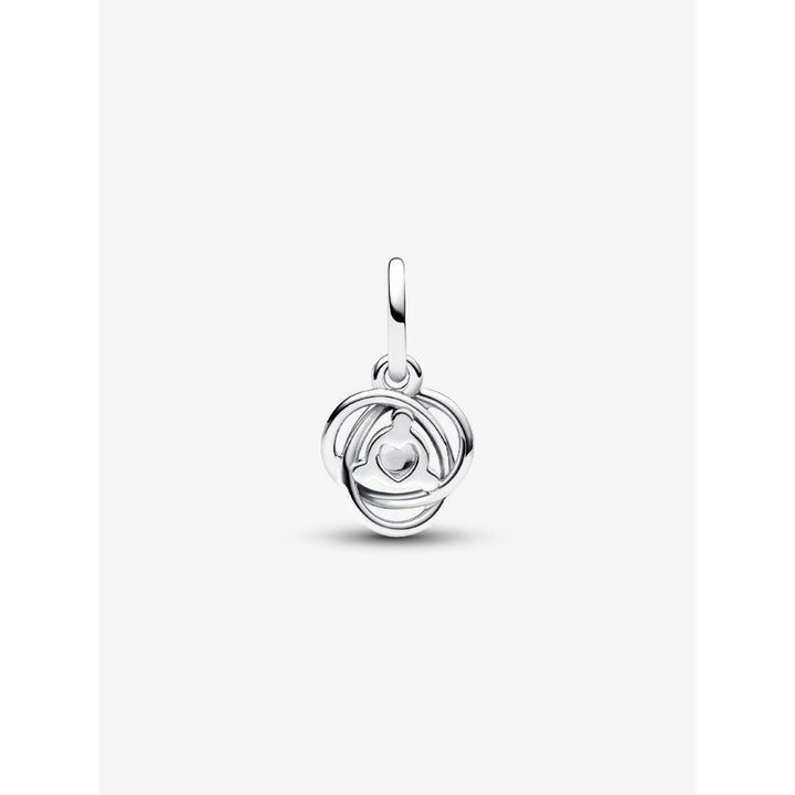 Pandora Sterling Silver April Eternity Circle Dangle Charm Image 5