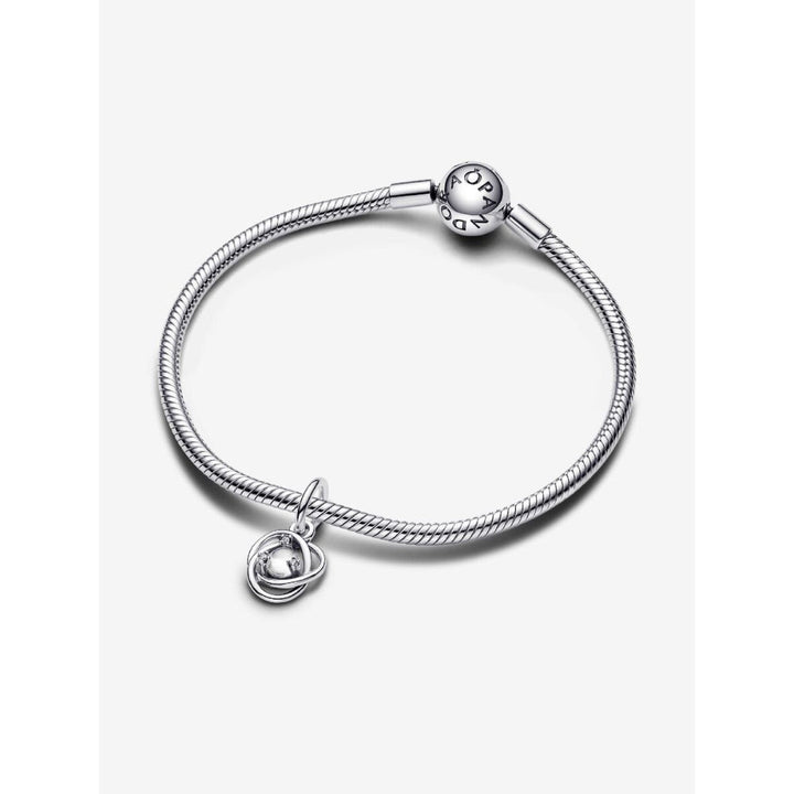 Pandora Sterling Silver April Eternity Circle Dangle Charm Image 6