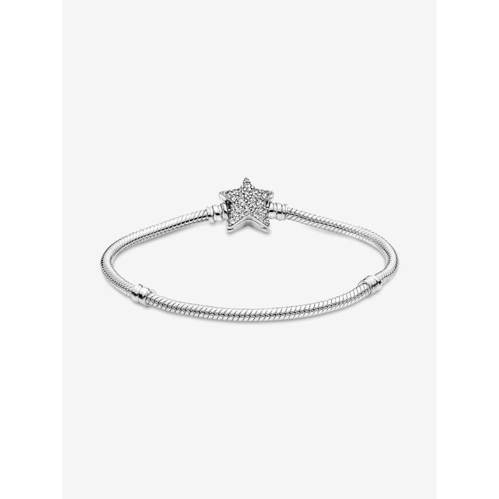 Pandora Sterling Silver Asymmetric Star Clasp Snake Chain Bracelet Image 5