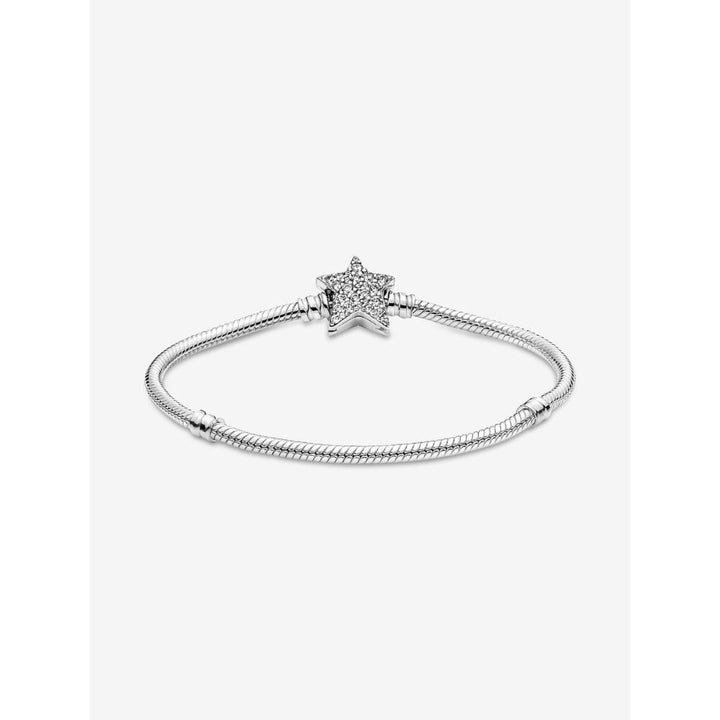Pandora Sterling Silver Asymmetric Star Clasp Snake Chain Bracelet Image 5