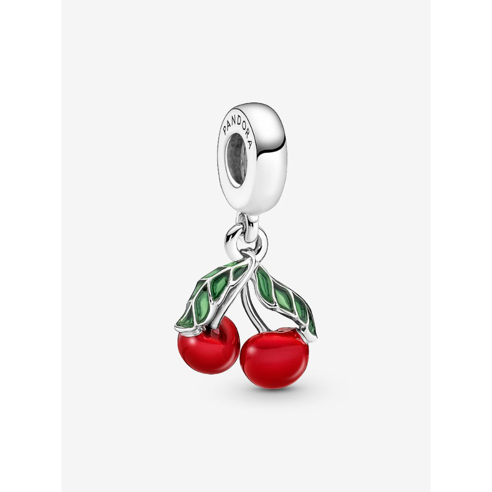 Pandora Sterling Silver Asymmetrical Cherry Fruit Dangle Charm Image 1