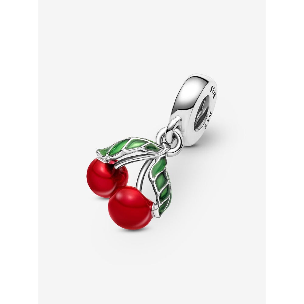 Pandora Sterling Silver Asymmetrical Cherry Fruit Dangle Charm Image 6
