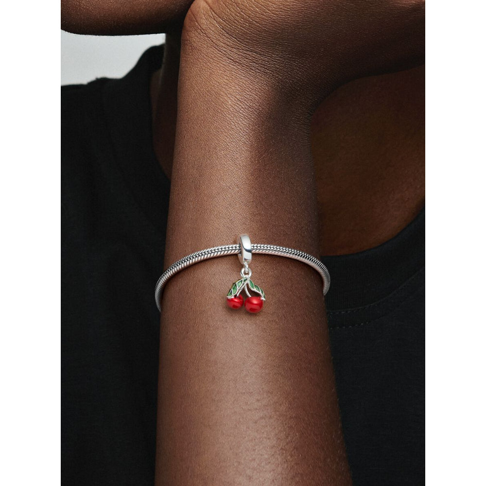 Pandora Sterling Silver Asymmetrical Cherry Fruit Dangle Charm Image 2