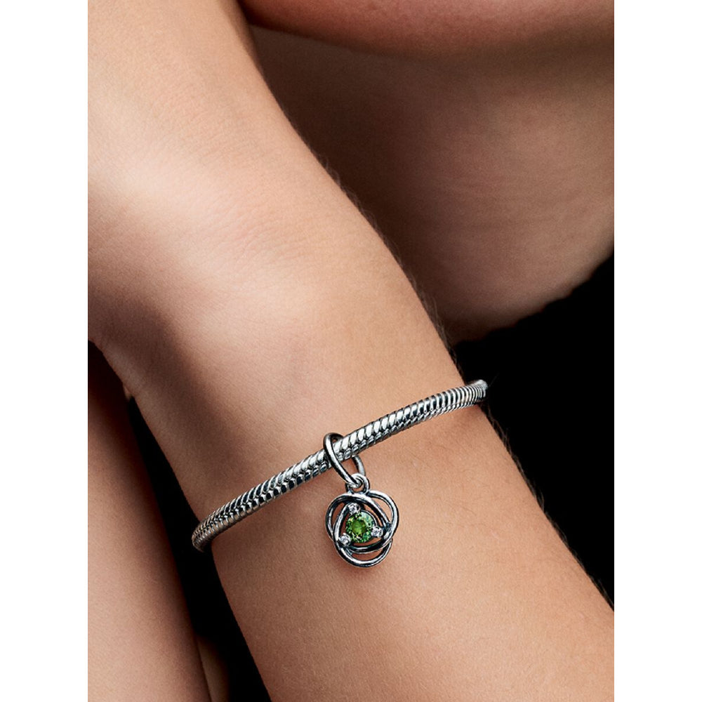 Pandora Sterling Silver August Birthstone Eternity Circle Dangle Charm Image 2