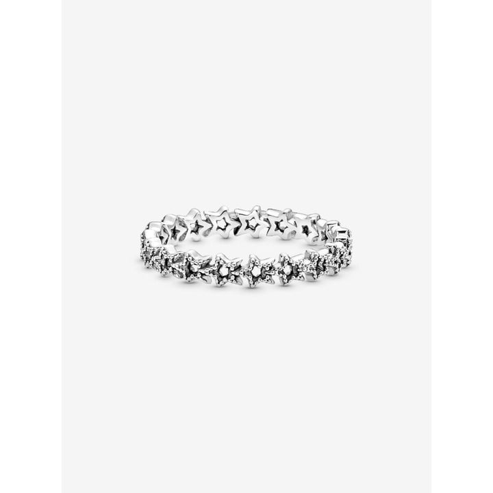 Pandora Sterling Silver Band of Asymmetric Stars Ring Image 4