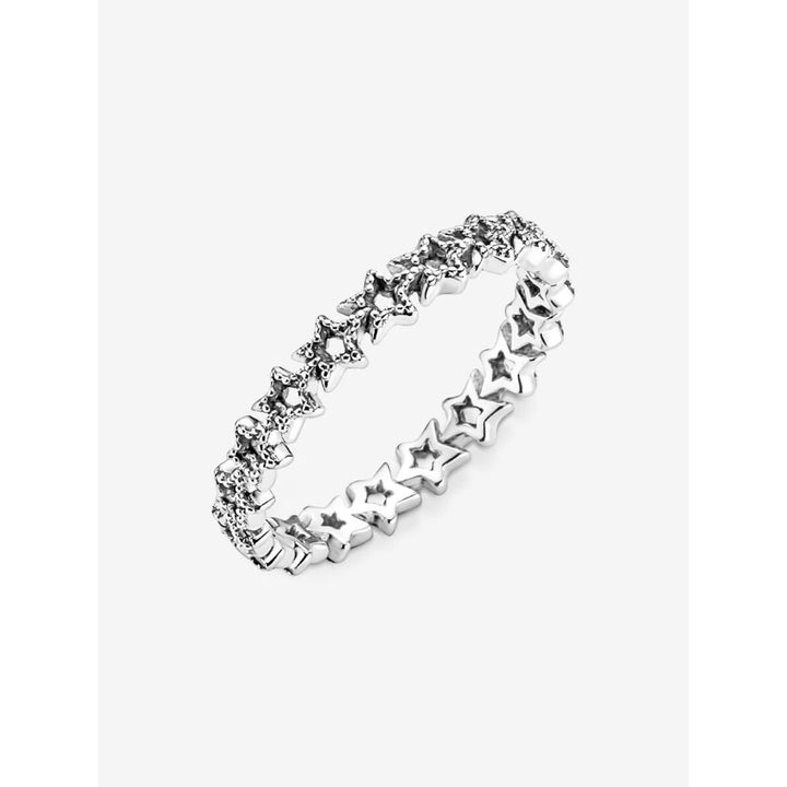 Pandora Sterling Silver Band of Asymmetric Stars Ring Image 6