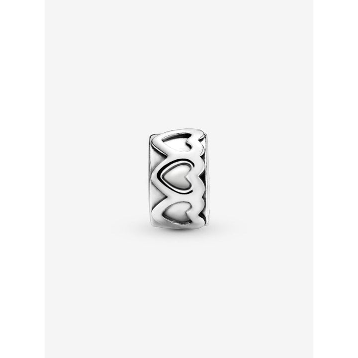 Pandora Sterling Silver Band of Hearts Clip Charm Image 4