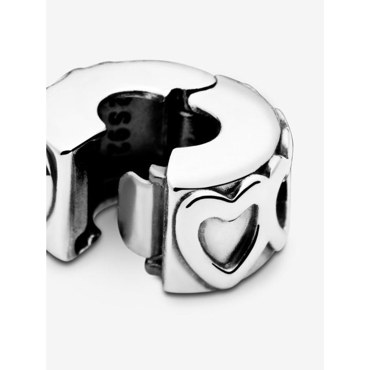 Pandora Sterling Silver Band of Hearts Clip Charm Image 6