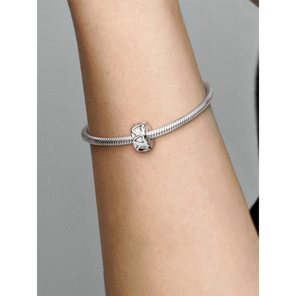 Pandora Sterling Silver Band of Hearts Clip Charm Image 2