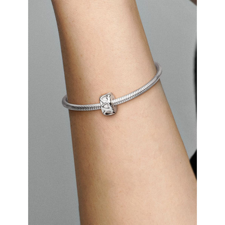 Pandora Sterling Silver Band of Hearts Clip Charm Image 2