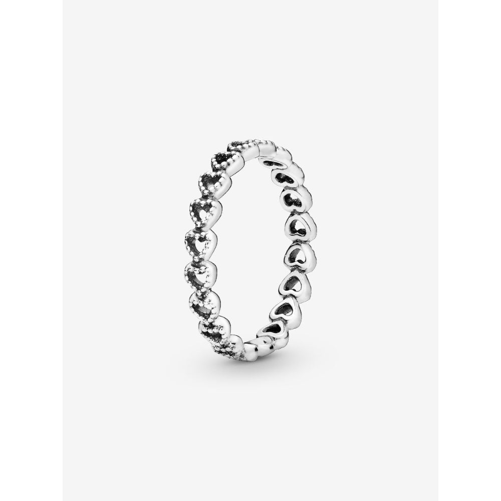 Pandora Sterling Silver Band of Hearts Ring Image 1