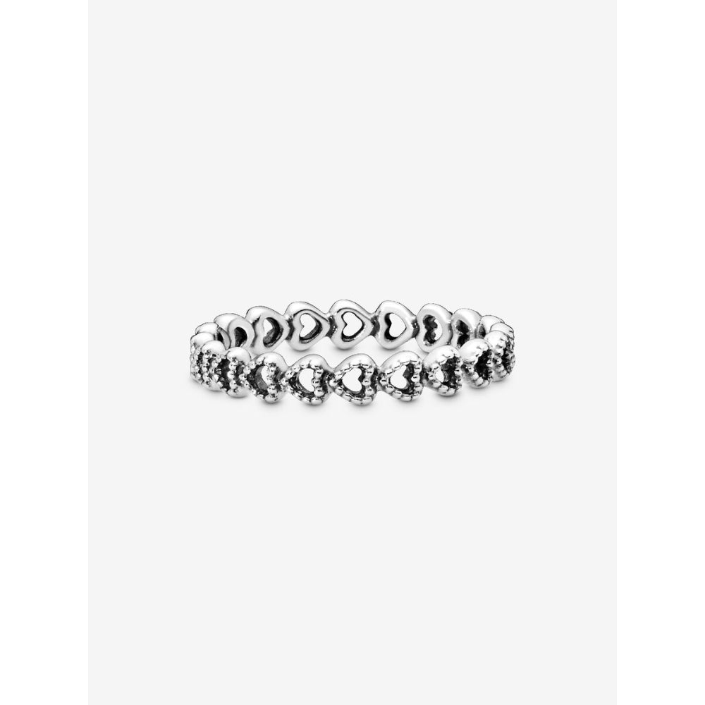 Pandora Sterling Silver Band of Hearts Ring Image 5