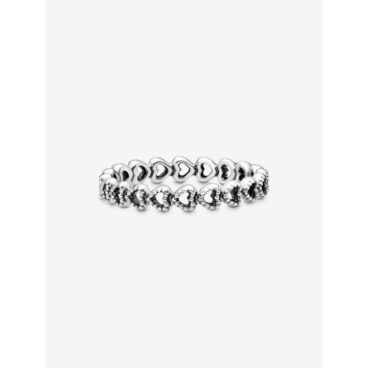 Pandora Sterling Silver Band of Hearts Ring Image 5