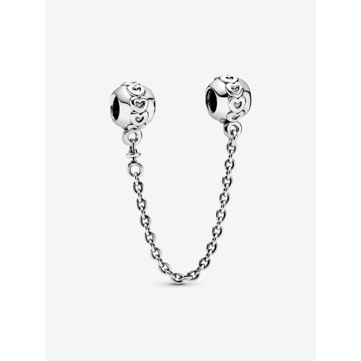 Pandora Sterling Silver Band of Hearts Safety Chain Charm Image 1