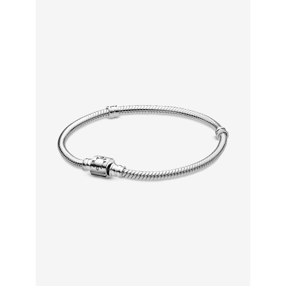 Pandora Sterling Silver Barrel Clasp Snake Chain Bracelet - Image 1