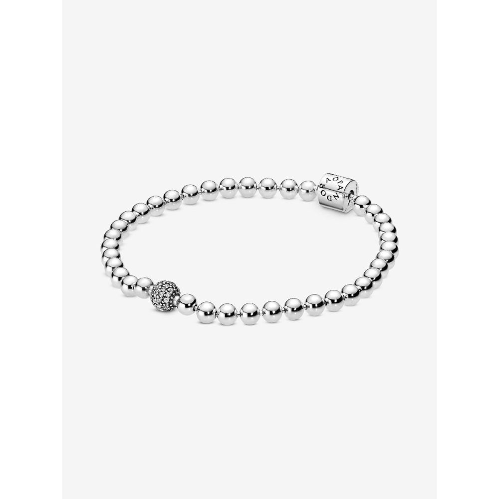 Pandora Sterling Silver Beads & Pave Bracelet Image 1