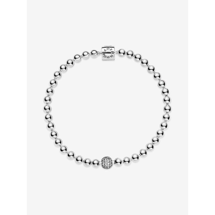 Pandora Sterling Silver Beads & Pave Bracelet Image 4