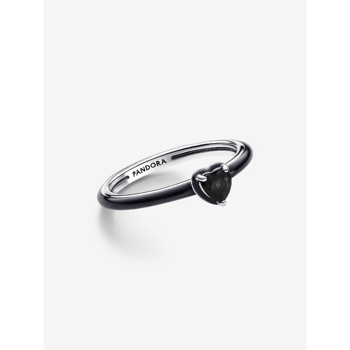 Pandora Sterling Silver Black Chakra Heart Ring Image 5