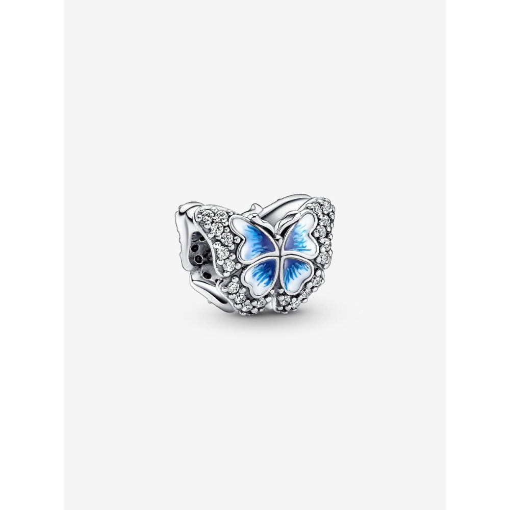 Pandora Sterling Silver Blue Butterfly Sparkling Charm Image 1