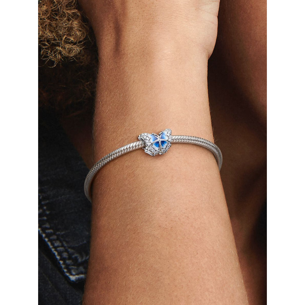 Pandora Sterling Silver Blue Butterfly Sparkling Charm Image 2