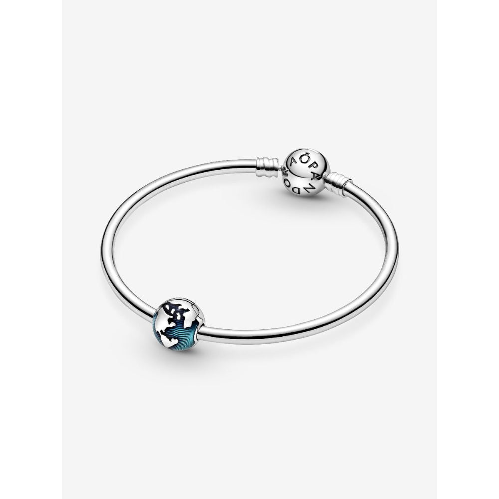 Pandora Sterling Silver Blue Globe Clip Charm Image 2