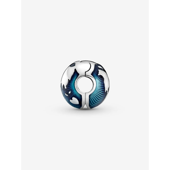 Pandora Sterling Silver Blue Globe Clip Charm Image 3