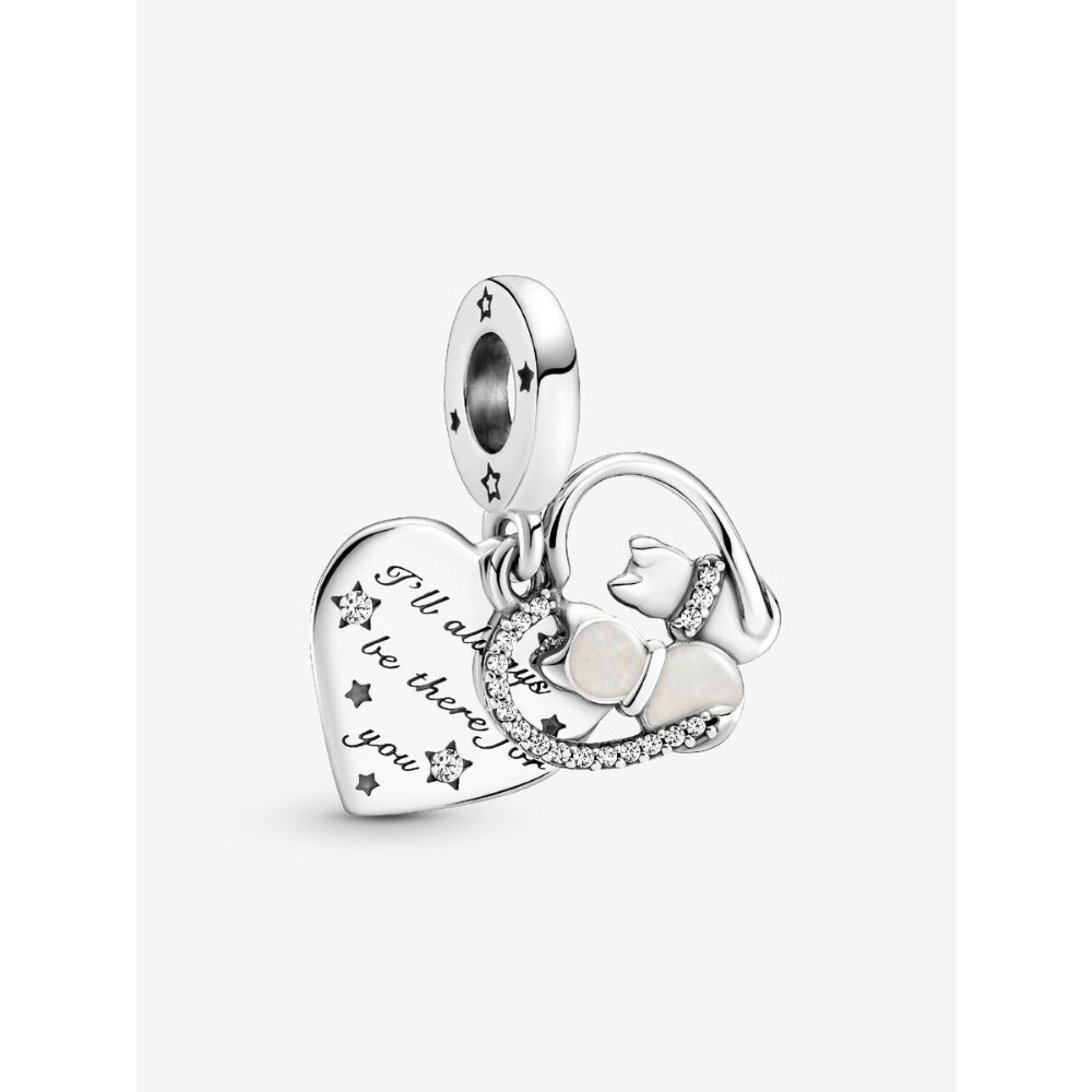 Pandora Sterling Silver Cats & Hearts Dangle Charm Image 1