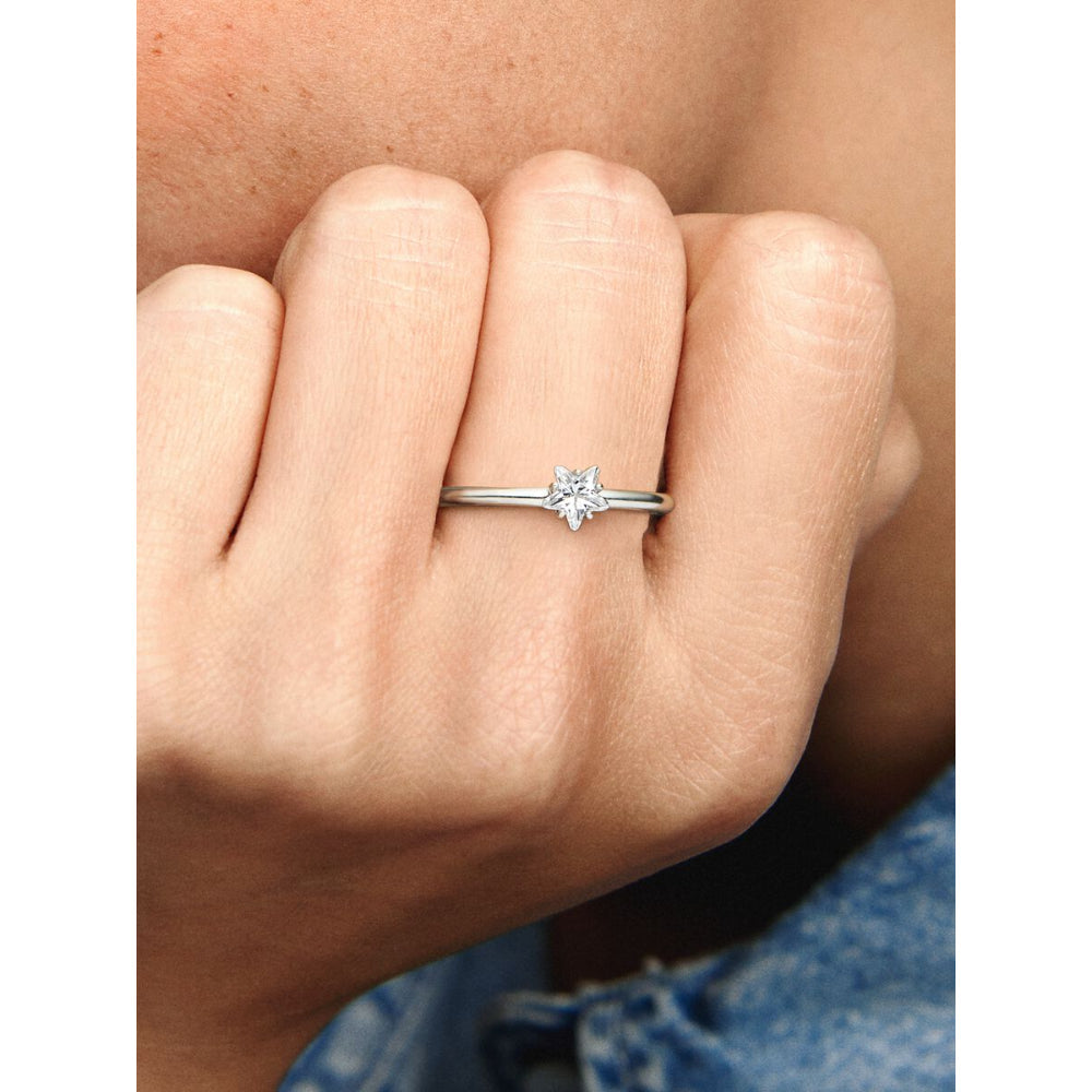 Pandora Sterling Silver Celestial Sparkling Star Solitaire Ring Image 2
