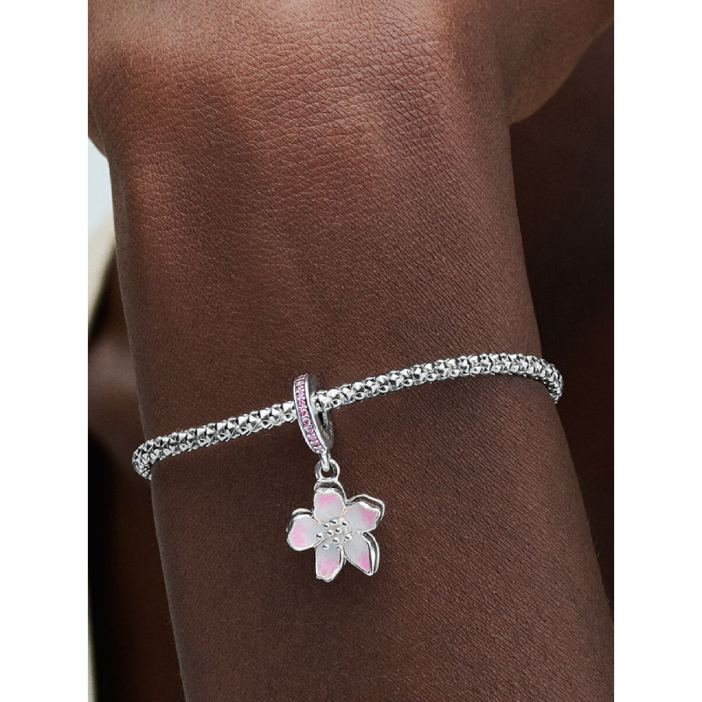 Pandora Sterling Silver Cherry Blossom Dangle Charm Image 2